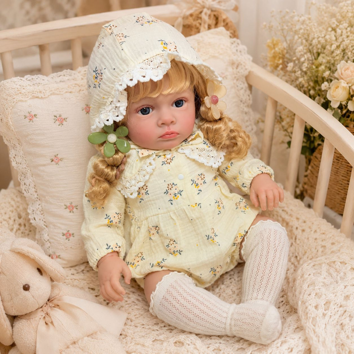 Muñeca de 24 pulgadas de aspecto realista con cuerpo de tela, una cálida compañera de juegos para niños y adultos amantes de las muñecas para momentos especiales de regalo