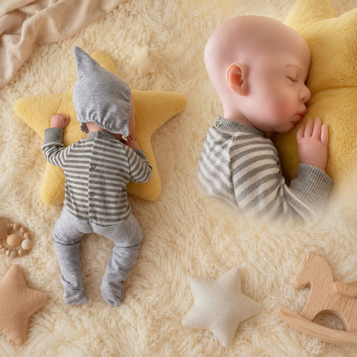 18 inch Full Soft Silicone Body Reborn Baby Doll Toys, Exquisite Handmade Realistic Doll with Solid Body, Educational Toy for Kids