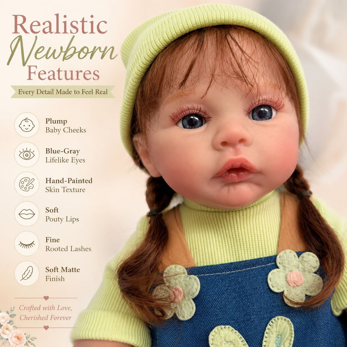 Muñeca Reborn de 18 pulgadas, realista y con cuerpo de vinilo completo, compañera de juego versátil para niños y coleccionistas adultos en momentos festivos