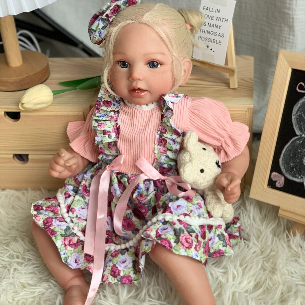 Muñeca Reborn de 20 pulgadas con cuerpo de tela y cabello rubio, disponible en diferentes estilos, regalo de compañía para cumpleaños y días festivos