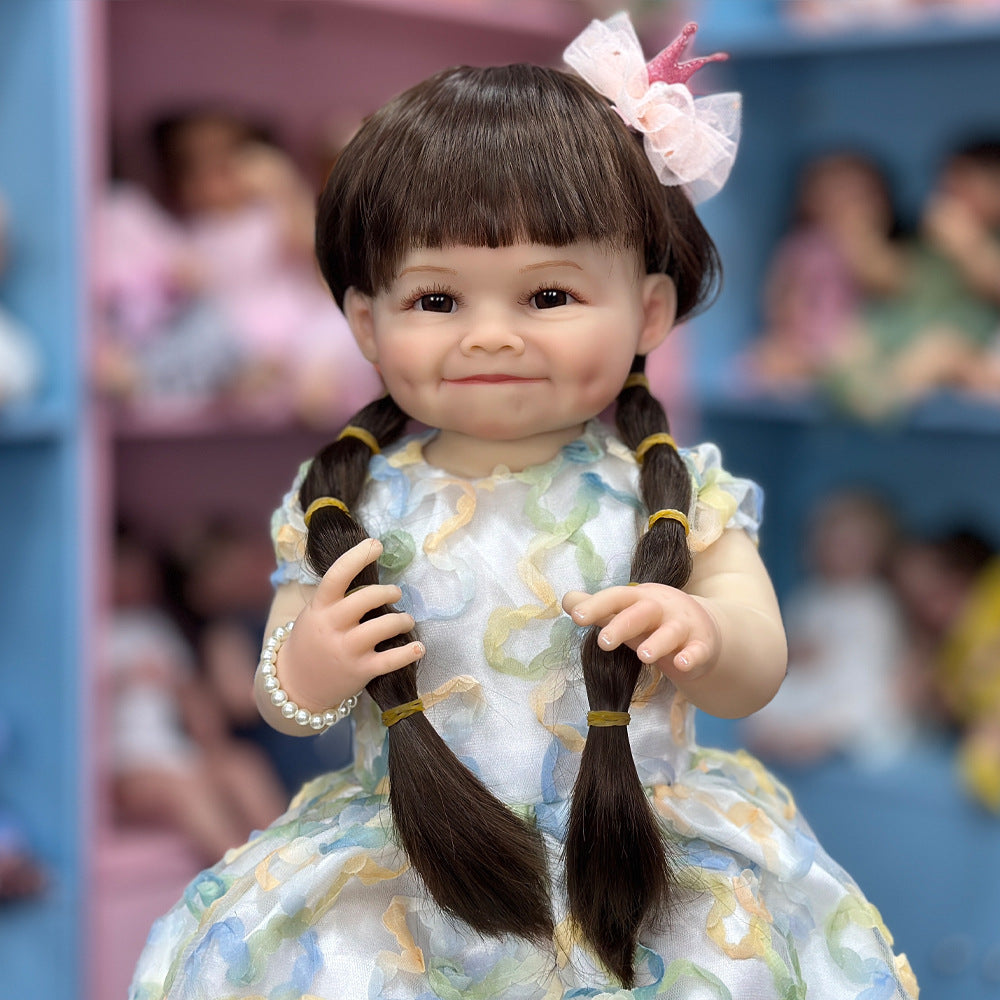 Muñeca Reborn de vinilo completo de 22 pulgadas, regalo conmovedor para cumpleaños y festividades