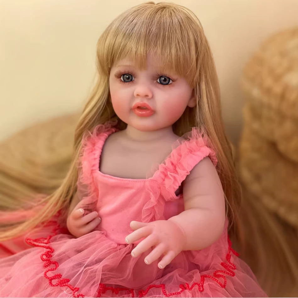 Muñeca de renacimiento de vinilo completo de 55 cm, muñeca de simulación, regalo de princesa