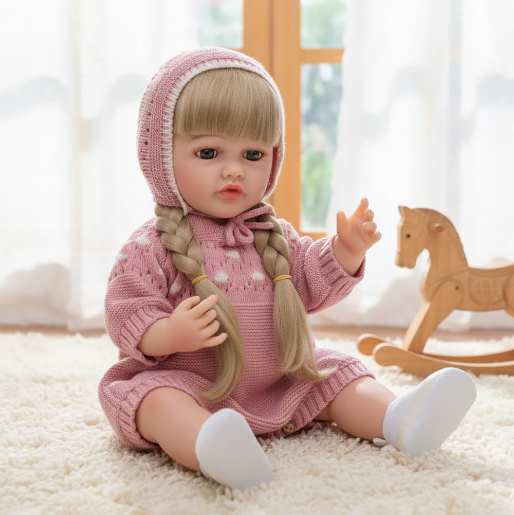 Muñeca bebé de simulación de 22 pulgadas, de cuerpo completo de plástico, que llora, ríe y habla en ruso, inglés y español, muñeca renacida (Reborn) para niña