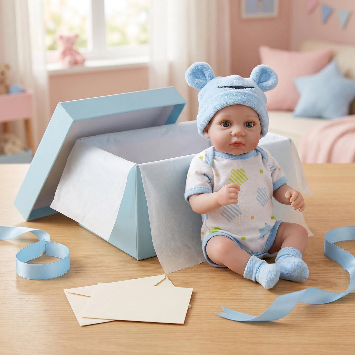 Muñeca Reborn de vinilo de cuerpo completo de 12 pulgadas, empacable en caja de regalo, ojos abiertos, piel realista pintada a mano, juguete coleccionable para juego de simulación