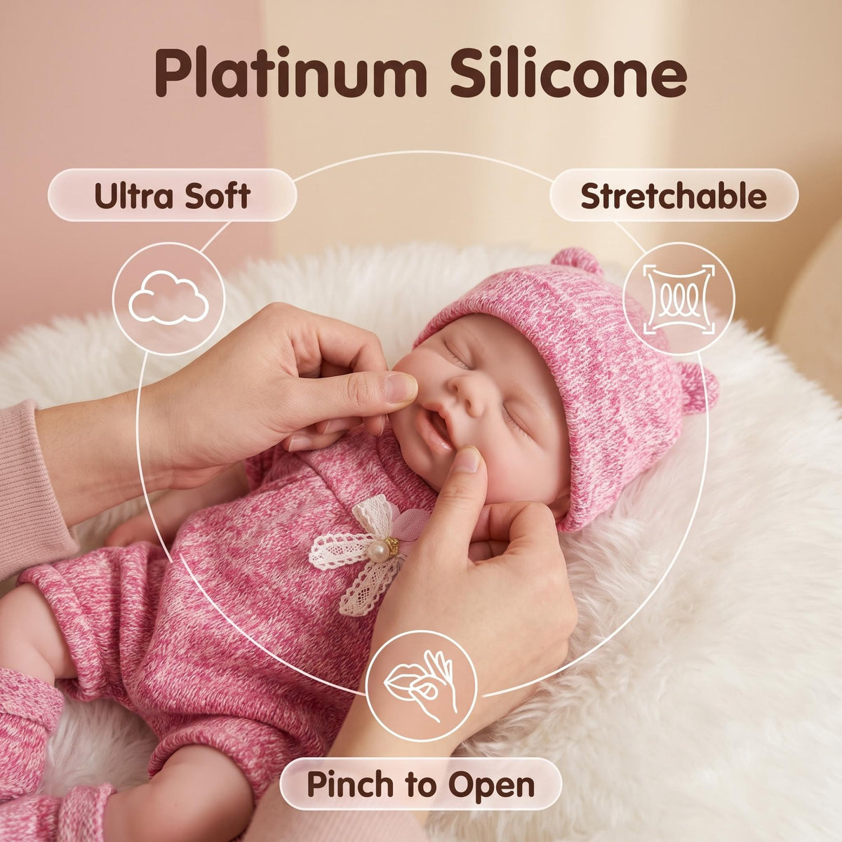 Muñeca para dormir de silicona completa de 13 pulgadas con chupete, una sorpresa encantadora para cumpleaños y regalos navideños