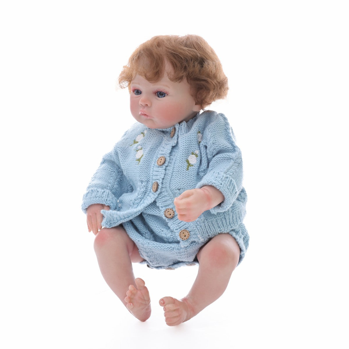 Muñeca bebé de simulación Reborn de 45 cm con trasplante de cabello
