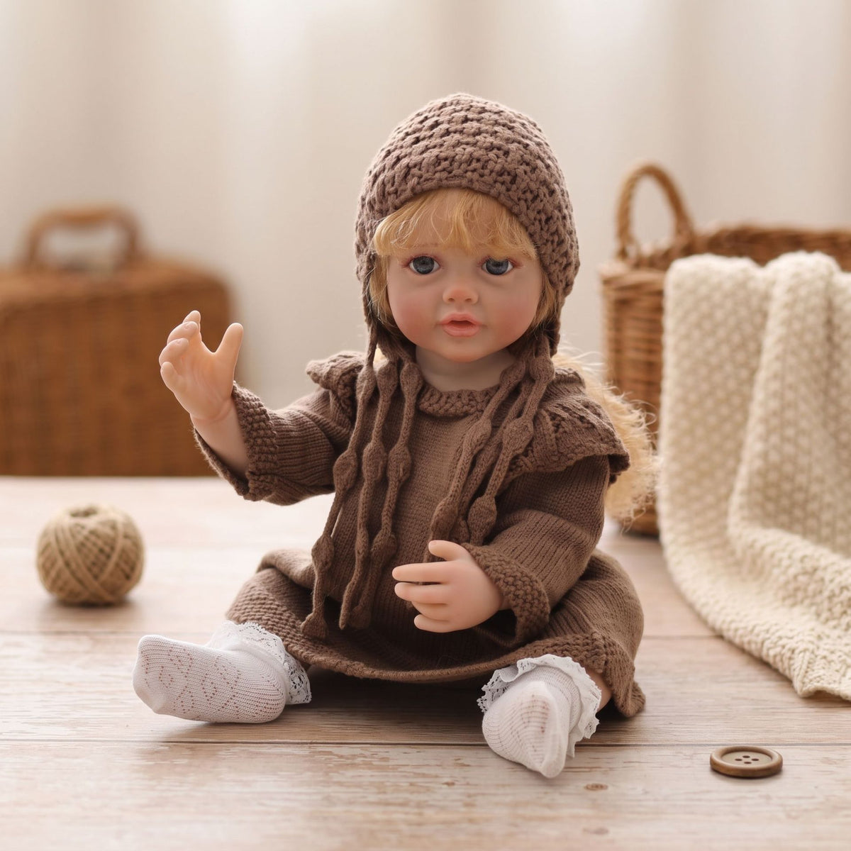 Muñeca Reborn de 22 pulgadas con cuerpo de vinilo completo, pelo implantado a mano, juguete de baño, regalo
