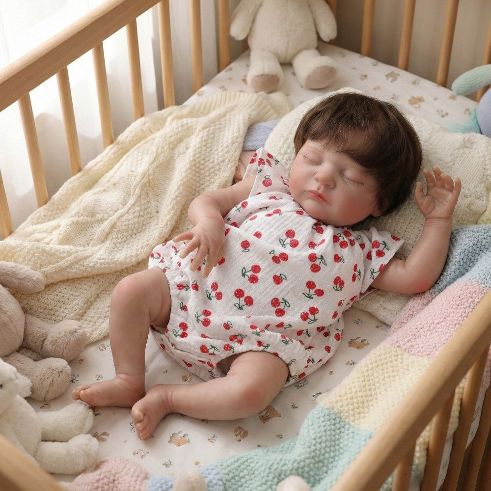 Muñeca de renacimiento de 50 cm, niña con trasplante de cabello, cuerpo de tela, muñeca de bebé de simulación, juego de vestir, compañera de juegos en casa