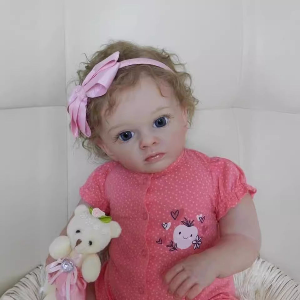 Muñeca bebé Reborn de 24 pulgadas, realista, con cuerpo de tela, muñeca de niña recién nacida, regalo