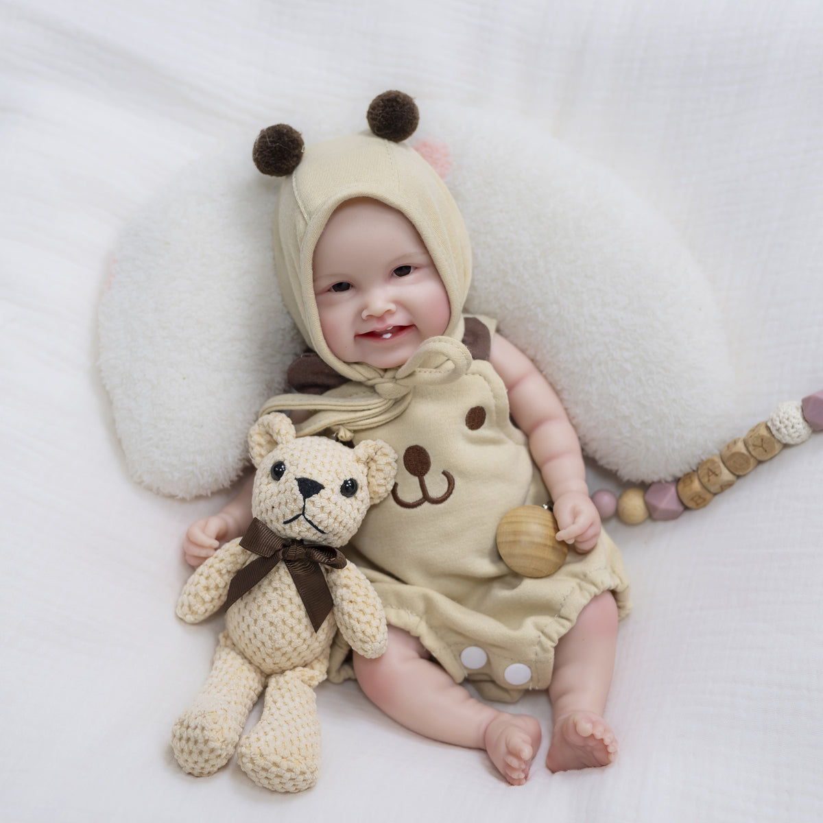 Muñeca bebé realista de 12 pulgadas con cuerpo de silicona, adorable diseño de carita sonriente, regalo ideal para festividades y cumpleaños de todas las edades