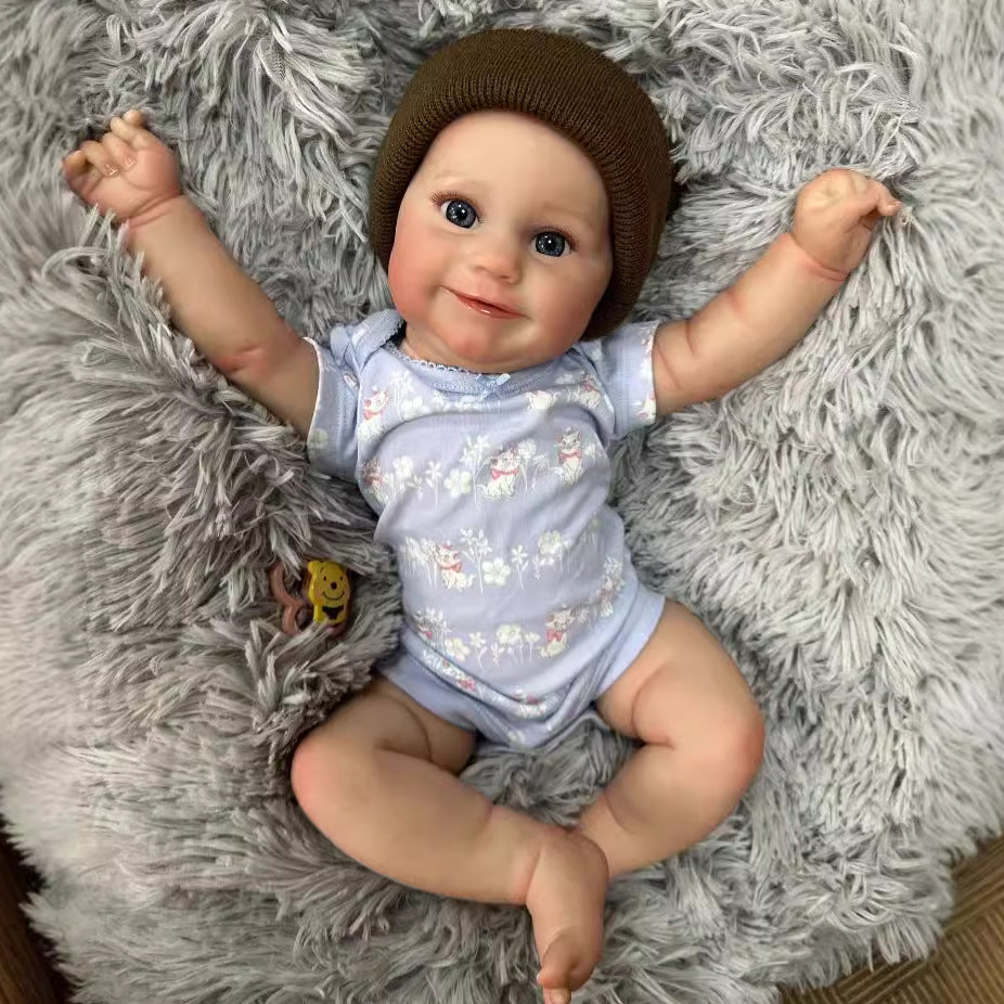 Muñeca Reborn realista de 20 pulgadas con cuerpo de tela, piel con venas 3D delicadas, muñeca de juguete hecha a mano como regalo de cumpleaños para niñas