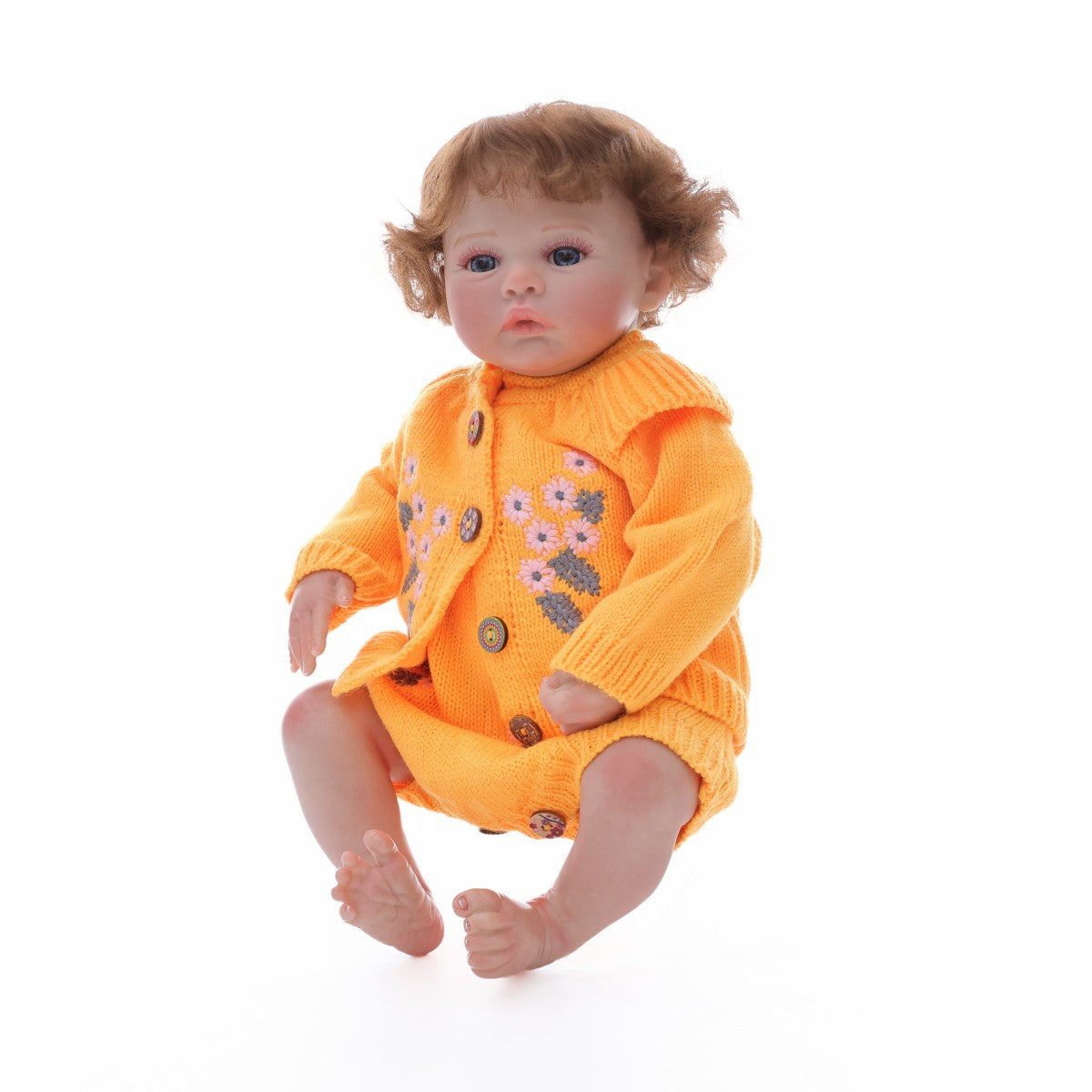Muñeca bebé de simulación Reborn de 45 cm con trasplante de cabello