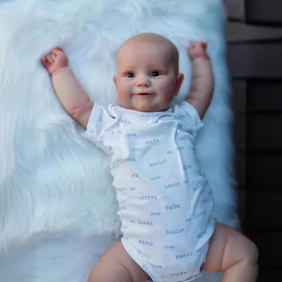 Muñeca bebé Reborn grande de alta calidad de 24 pulgadas, con cuerpo de tela, linda y realista, ideal para regalo