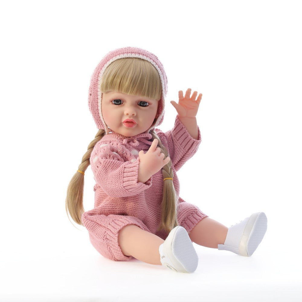 Muñeca bebé de simulación de 22 pulgadas, de cuerpo completo de plástico, que llora, ríe y habla en ruso, inglés y español, muñeca renacida (Reborn) para niña