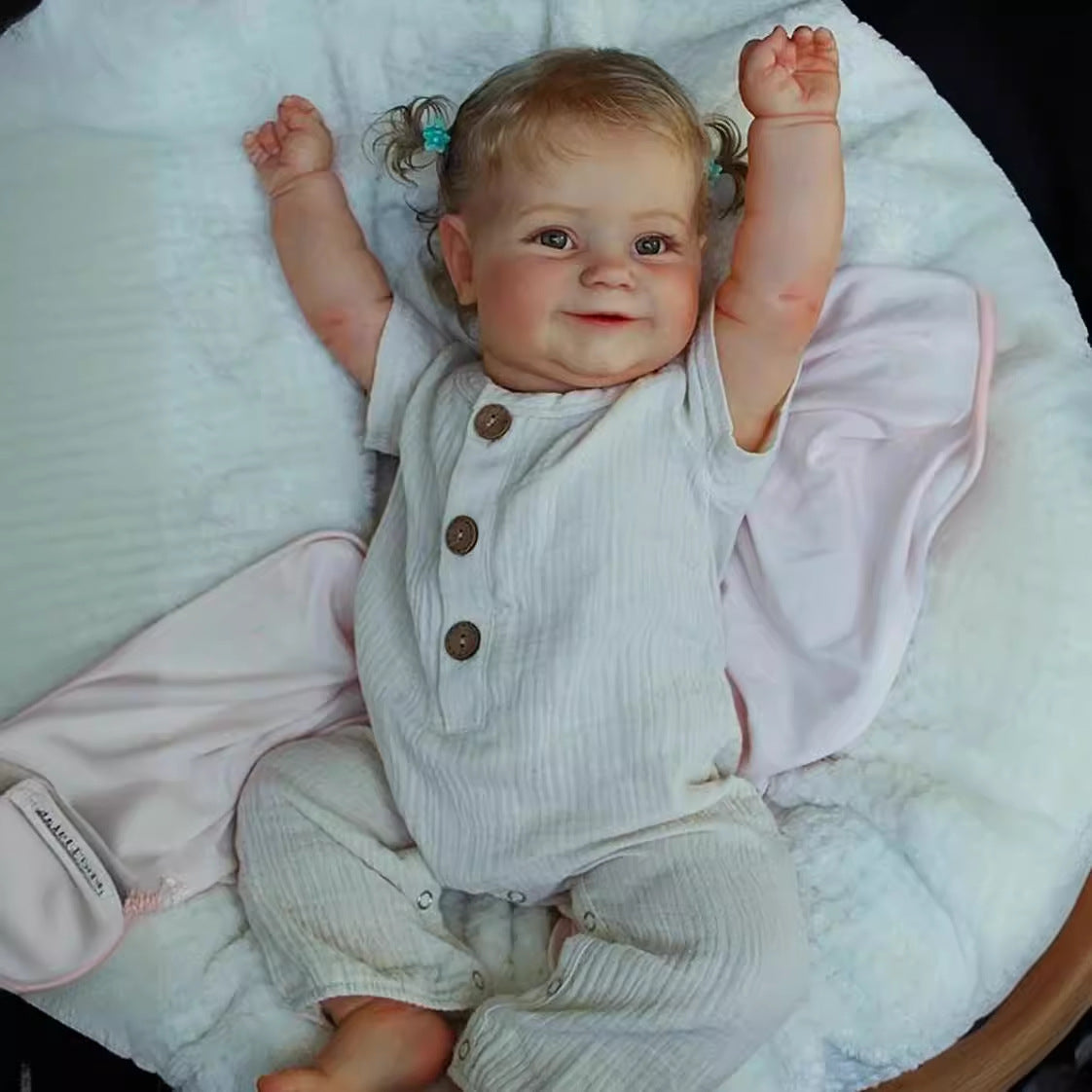 Muñeca Reborn de 24 pulgadas con cuerpo de tela, realista con venas visibles, muñeca real para regalo