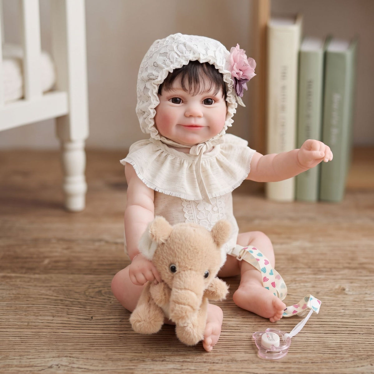 Muñeca Reborn artesanal de 22 pulgadas, piel con venas 3D realistas y cuerpo completo de vinilo, muñeca bebé recién nacida hiperrealista, regalo de cumpleaños para niñas y coleccionistas