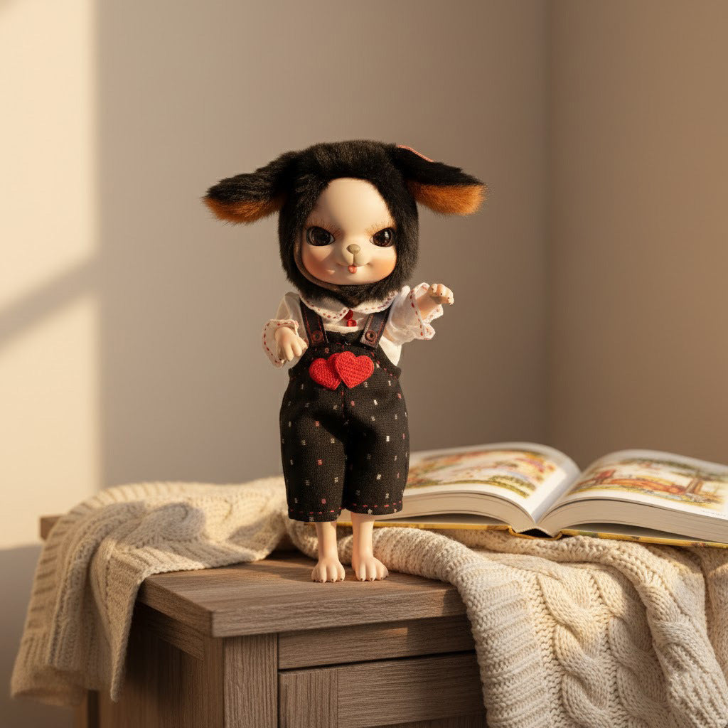 Muñeca articulada (BJD) de cerámica de 10 pulgadas con cuerpo completo, conjunto de felpa, decoración hecha a mano y juguete coleccionable