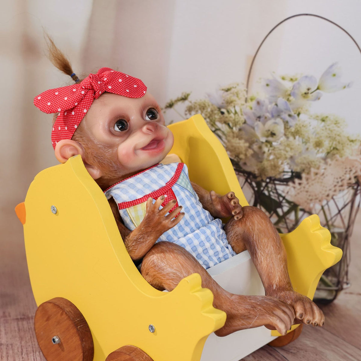 Muñeca bebé Reborn realista de silicona suave de cuerpo completo de 13 pulgadas, muñeca de mono de silicona sólida, juguete hecho a mano de alta calidad, regalo para niños
