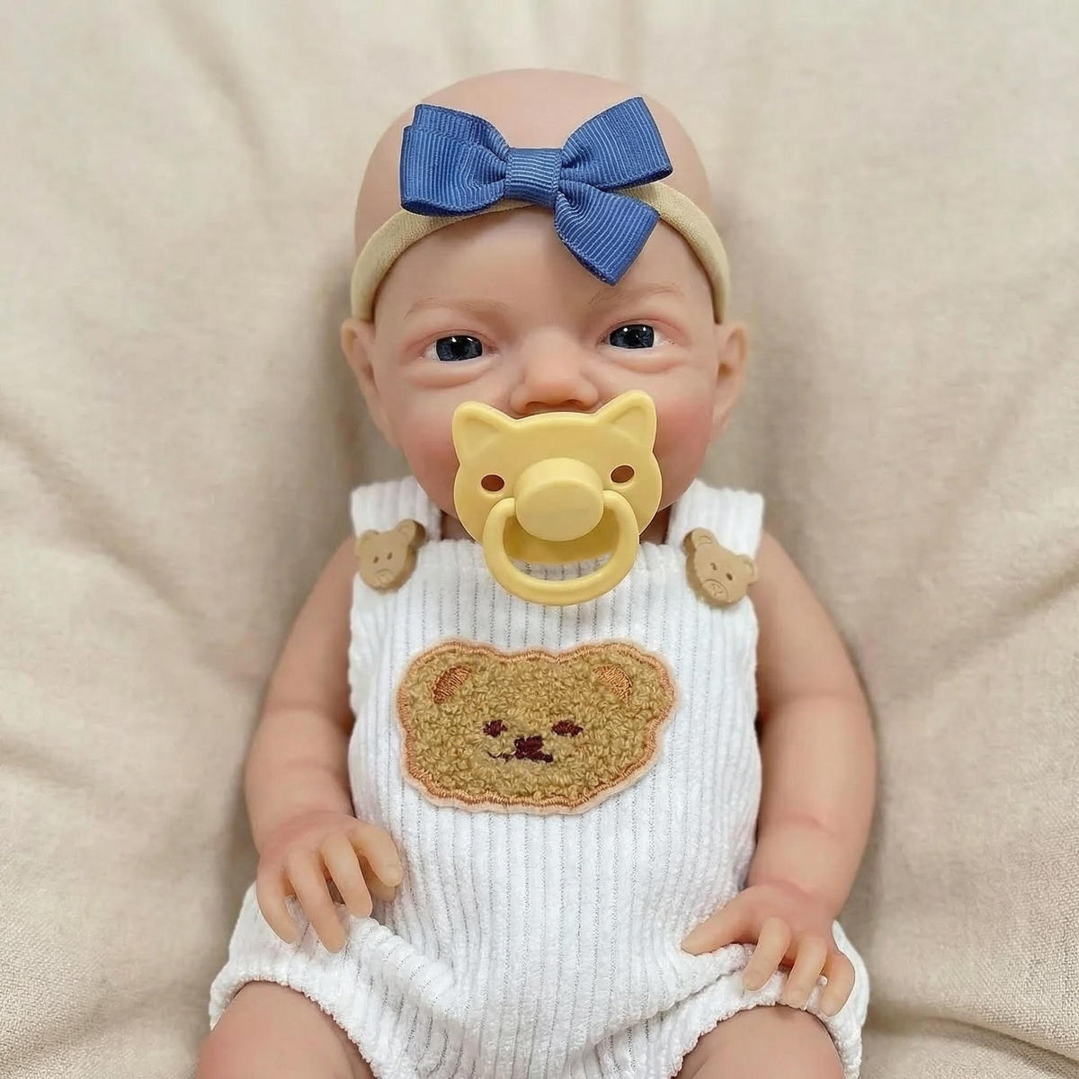 Muñeco reborn de silicona sólida Charlie, oso de peluche amarillo de 12 pulgadas