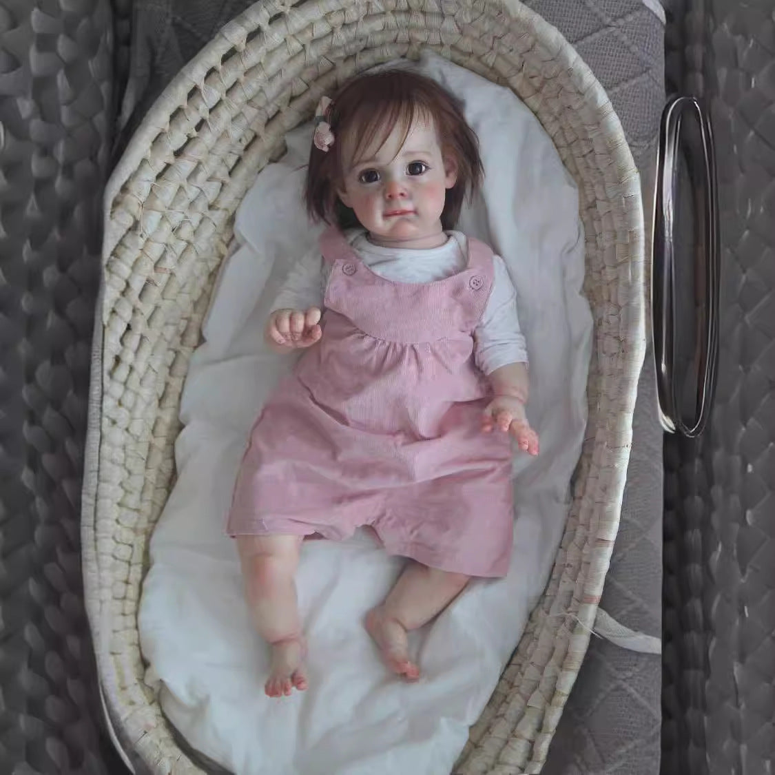 Muñeca bebé Reborn de 24 pulgadas, niña pequeña, hecha a mano con cuerpo de tela, muñeca realista, regalo para recién nacido