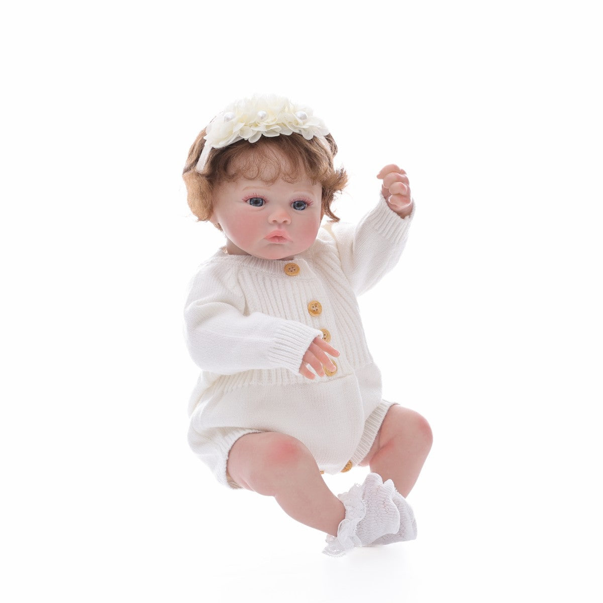 Muñeca Rebirth de 45 cm (18 pulgadas) con implante de cabello, cuerpo de tela, bebé de simulación