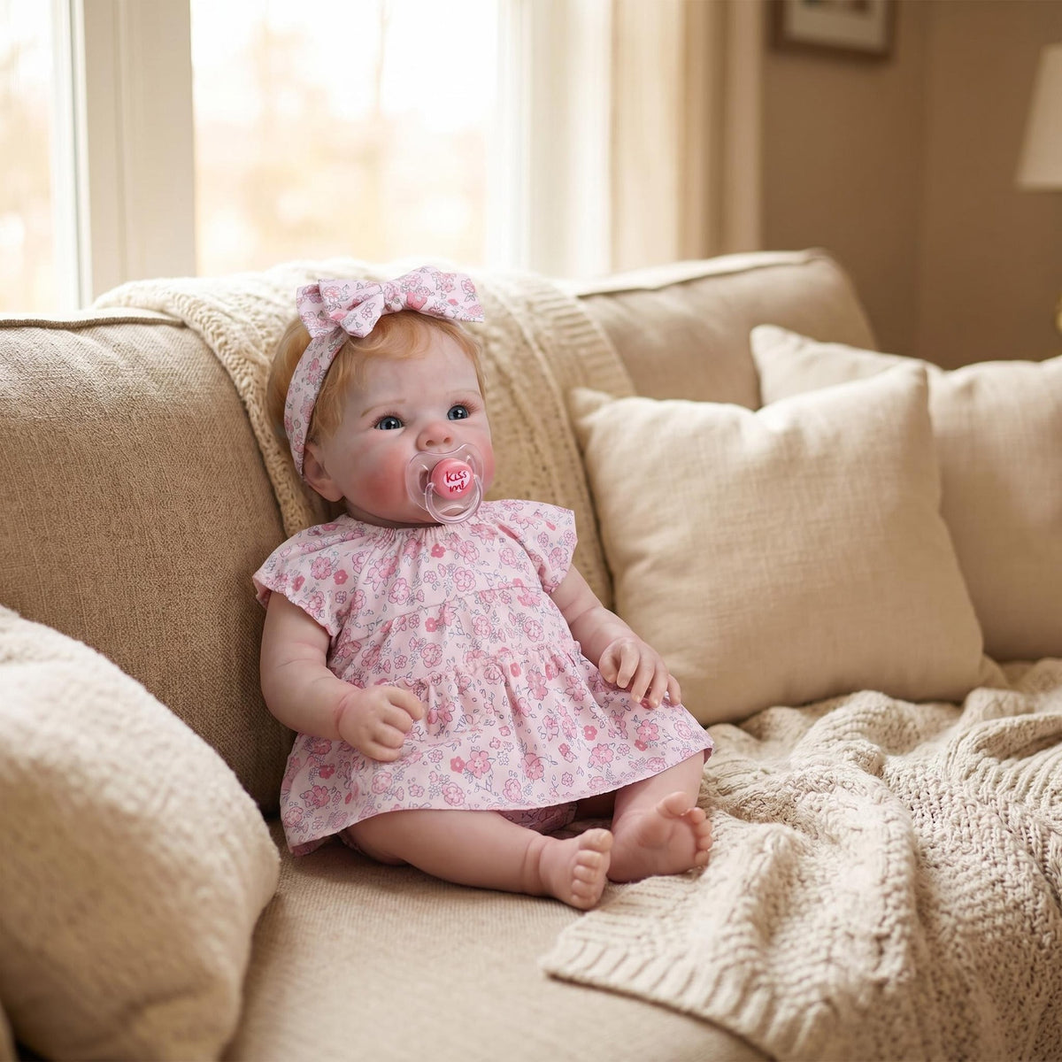 Muñeca Reborn de 18 pulgadas con ojos abiertos y cuerpo de tela, juguete para toda ocasión y regalo de colección