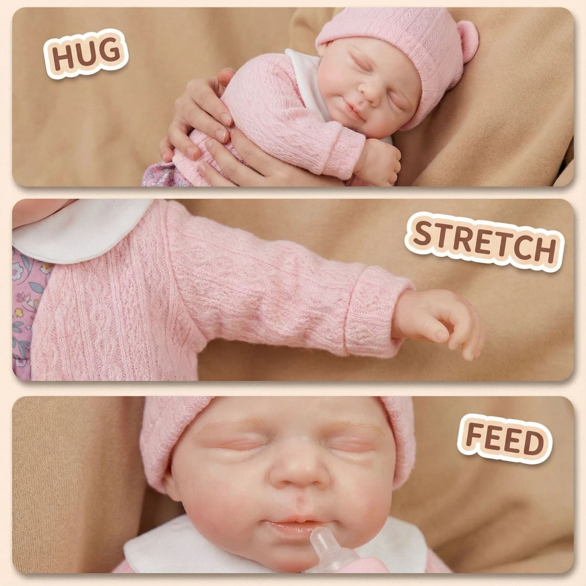 Muñeca Reborn de silicona sólida de 12 pulgadas, juguete de simulación modelo Pascale con cárdigan rosa