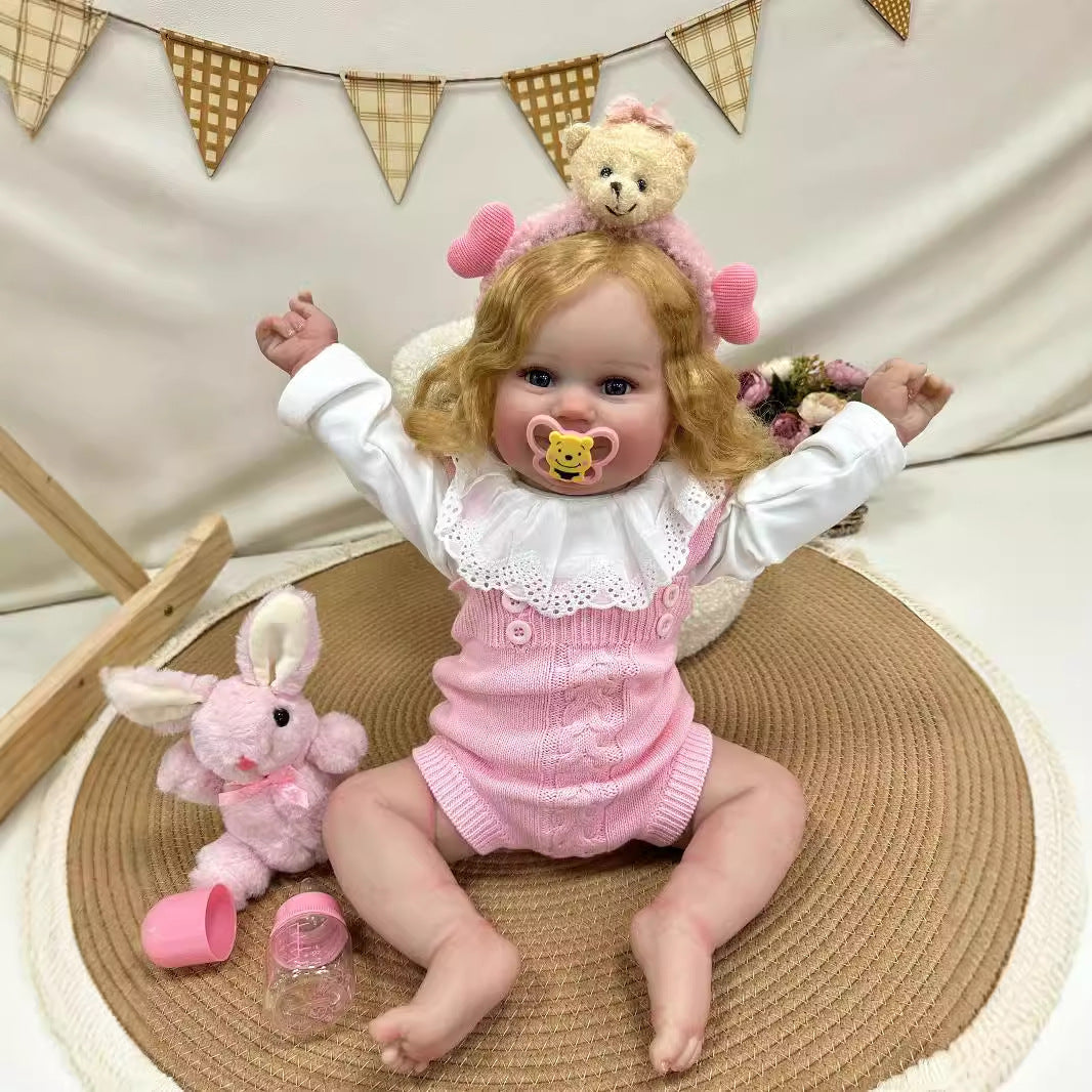 Muñecas bebé Reborn de 24 pulgadas con cuerpo de tela, muñeca recién nacida realista, juguete para niñas y niños