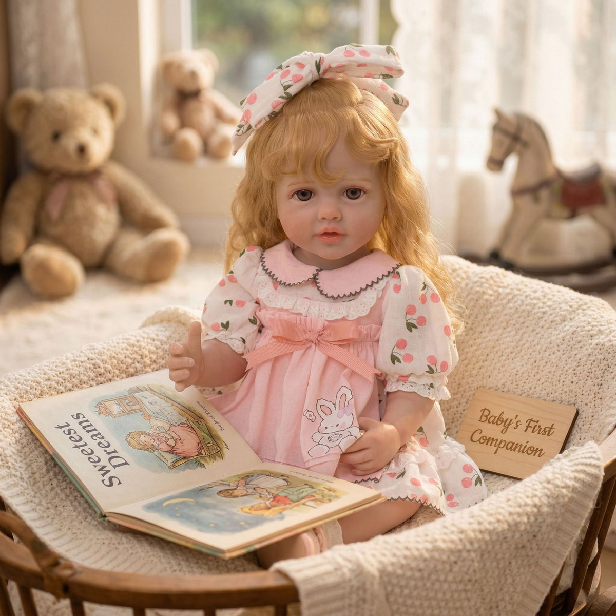 Muñeca reborn de 22 pulgadas con cuerpo completo de vinilo, implante de cabello simulado, muñeca de juguete pintada a mano de forma exquisita, regalo