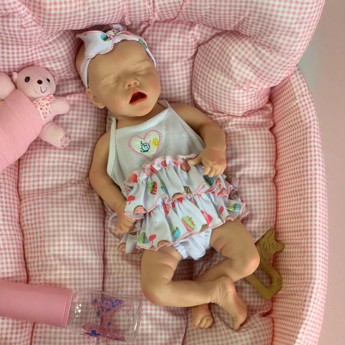 Muñeca reborn realista de silicona maciza de 18 pulgadas, extremidades suaves y flexibles, no tóxica, segura, muñeca compañera para niños