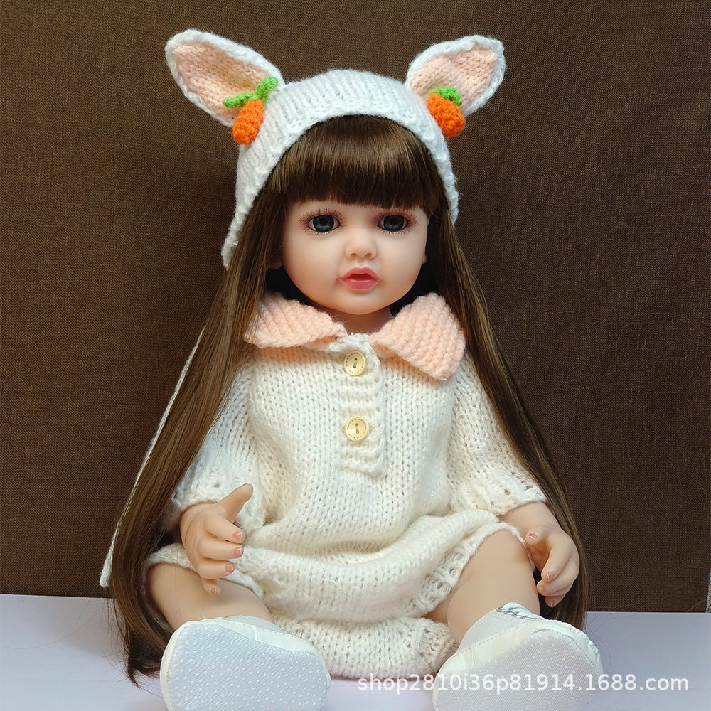 Muñeca Reborn de 22 pulgadas con cuerpo completo de vinilo y sensor de sonido, juguete de compañía interactivo, regalo perfecto para niños y coleccionistas adultos en días especiales