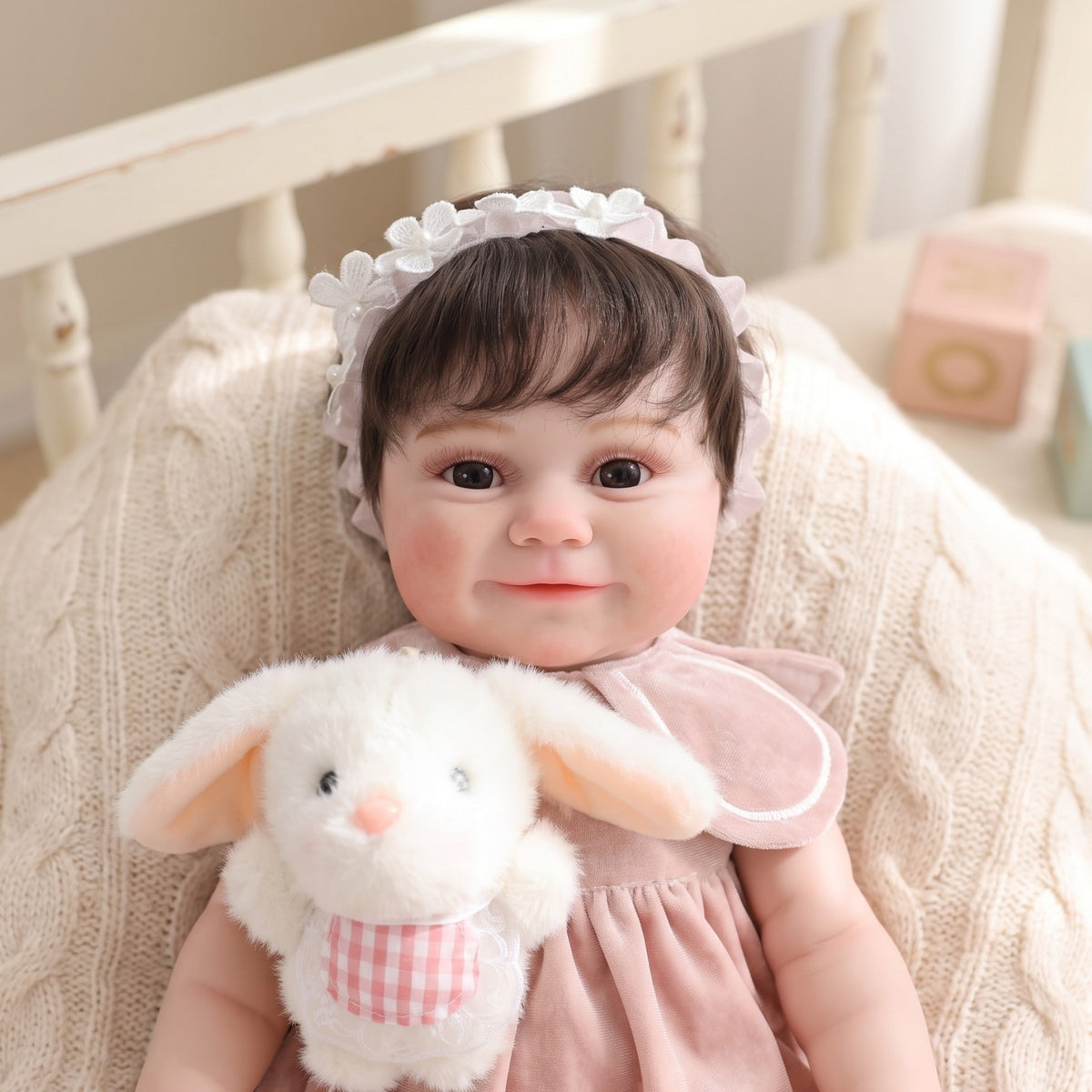 Muñeca Reborn artesanal de 22 pulgadas con piel de venas 3D realista y cuerpo completo de vinilo, regalo de bebé para niñas pequeñas