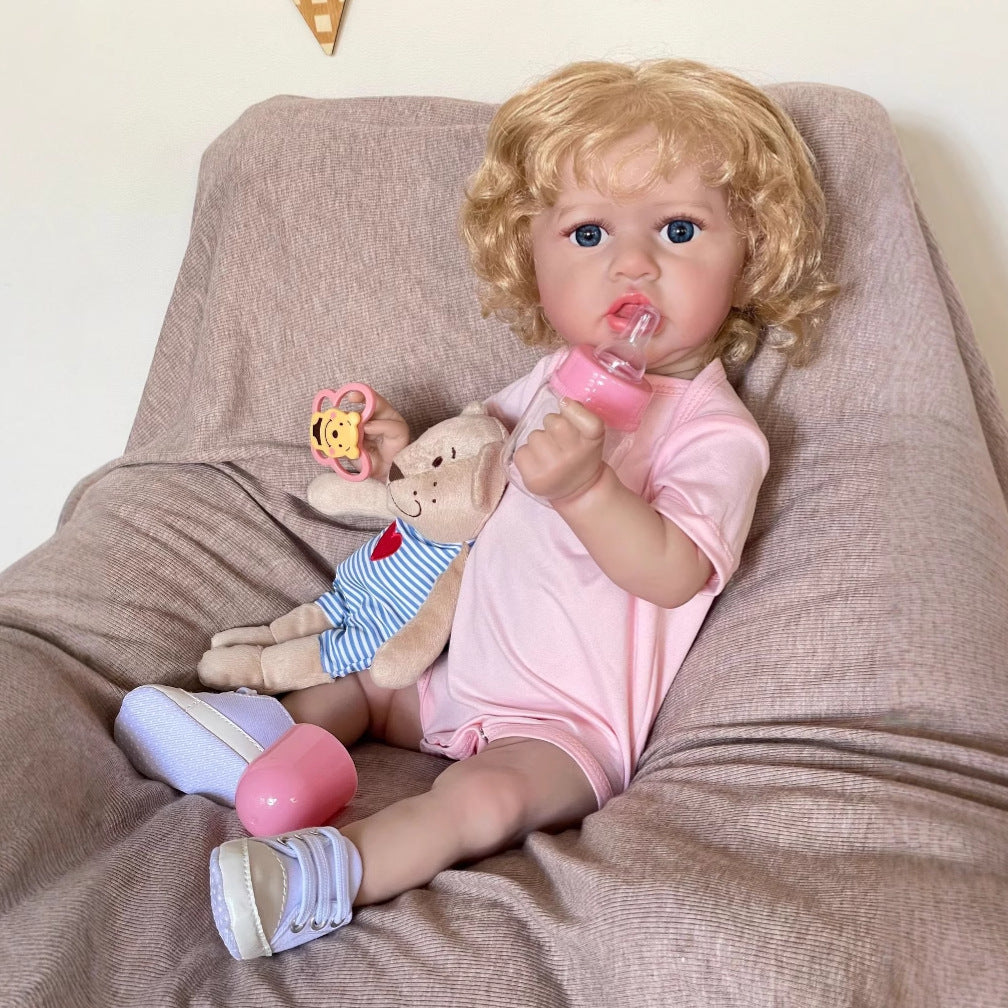Muñeca Reborn Saskia de 50 cm, simulada, de vinilo completo, regalo para niños