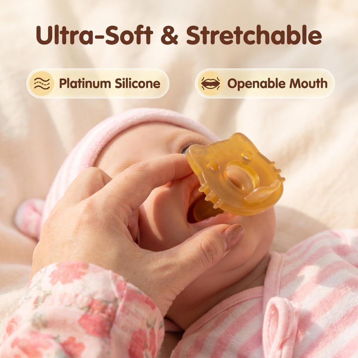 12 Inch with Full Silicone Body Reborn Doll In Pink Striped Bear Ear Hat & Wrap Outfit, Portable Hug Companion Toy for Kids and Adult Collectors, Ideal Surprise Gift for Birthdays, Baby Showers and Holiday Celebrations
