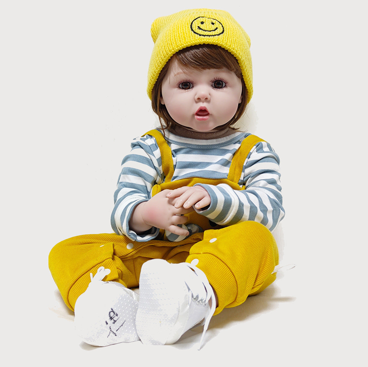 Muñeca Reborn realista de 24 pulgadas con ojos grandes y cuerpo de tela, regalo de vacaciones para niñas y coleccionistas