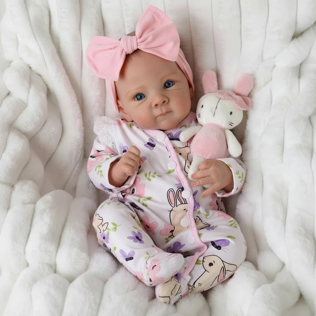Muñeca reborn Bettie de vinilo completo de 18 pulgadas con mono estampado en polvo