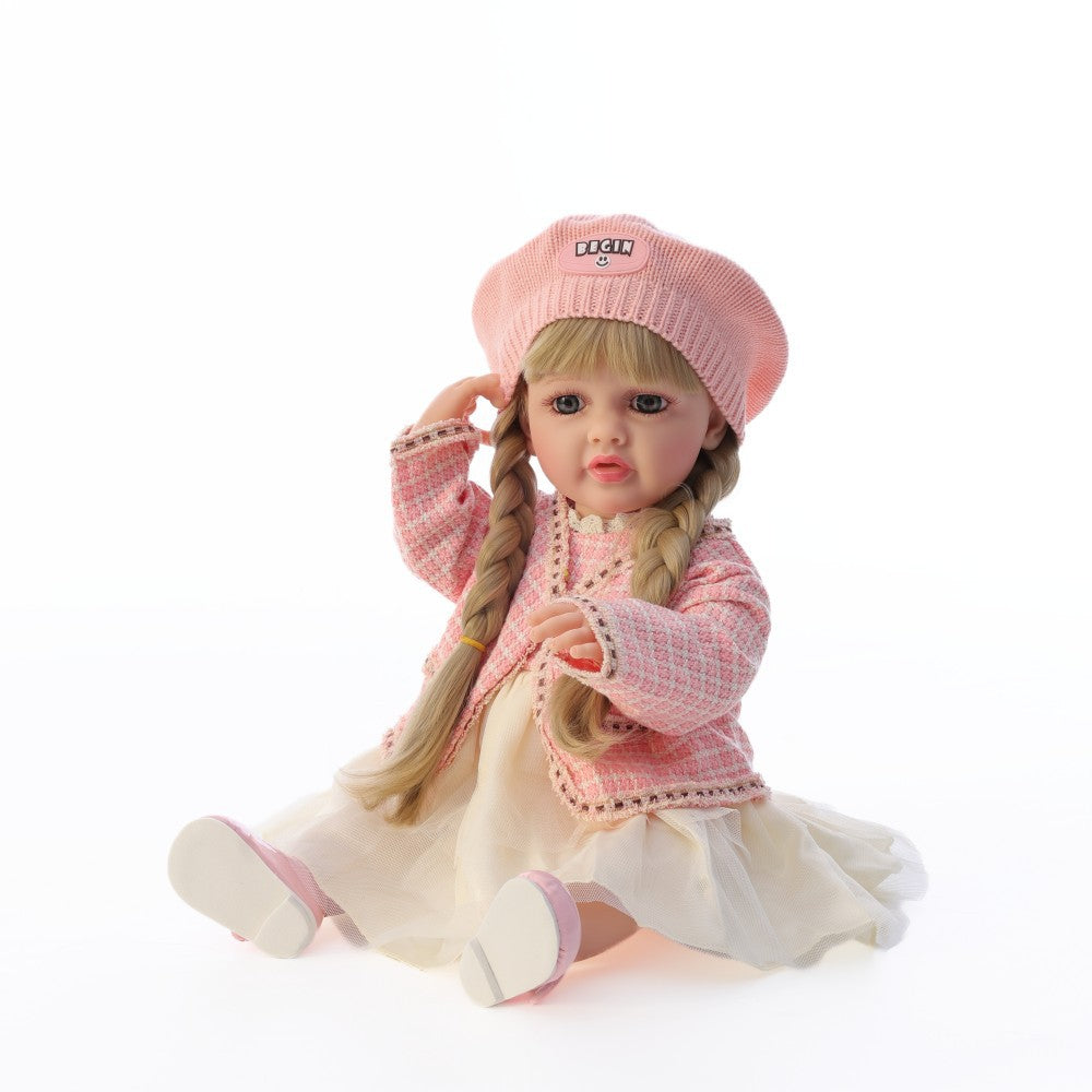 Muñeca bebé de simulación de 22 pulgadas, de plástico completo, que ríe y llora, con diálogo en español, ruso e inglés