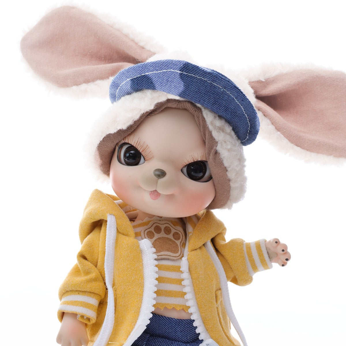 Adorables muñecas articuladas (BJD) de porcelana de 10 pulgadas de conejo amarillo para vestir