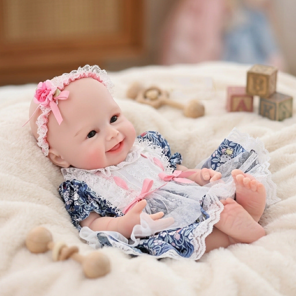 Muñeca bebé reborn de 17 pulgadas, adorable bebé de silicona sólida, muñeca recién nacida realista, juguete, regalo de Navidad