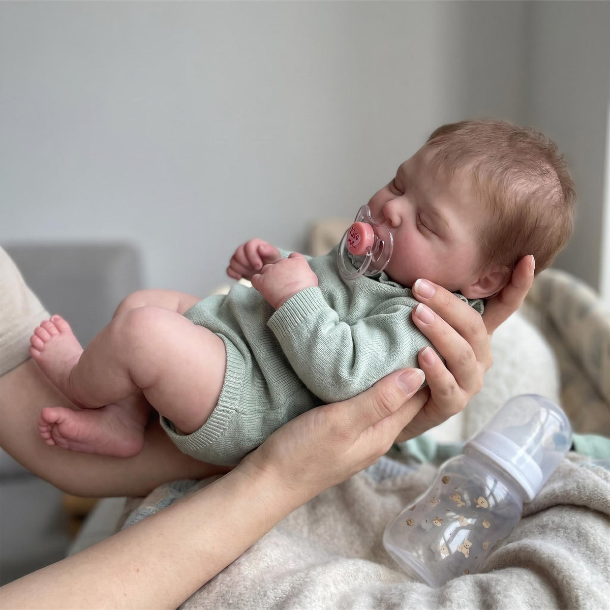 Muñeca bebé reborn de 19 pulgadas con cuerpo de tela, linda y realista