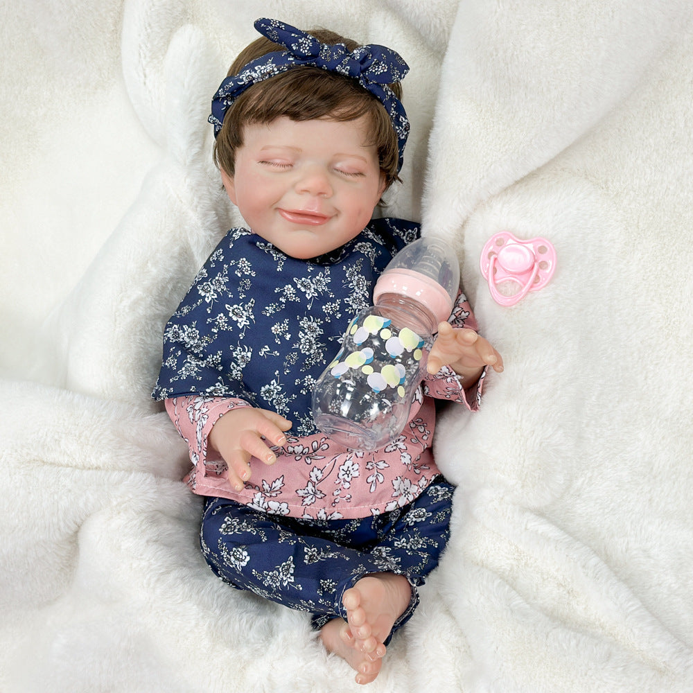 18 Inch Full Vinyl Realistic Sleepy Baby Doll, All-Ages Companion Doll for Display & Play
