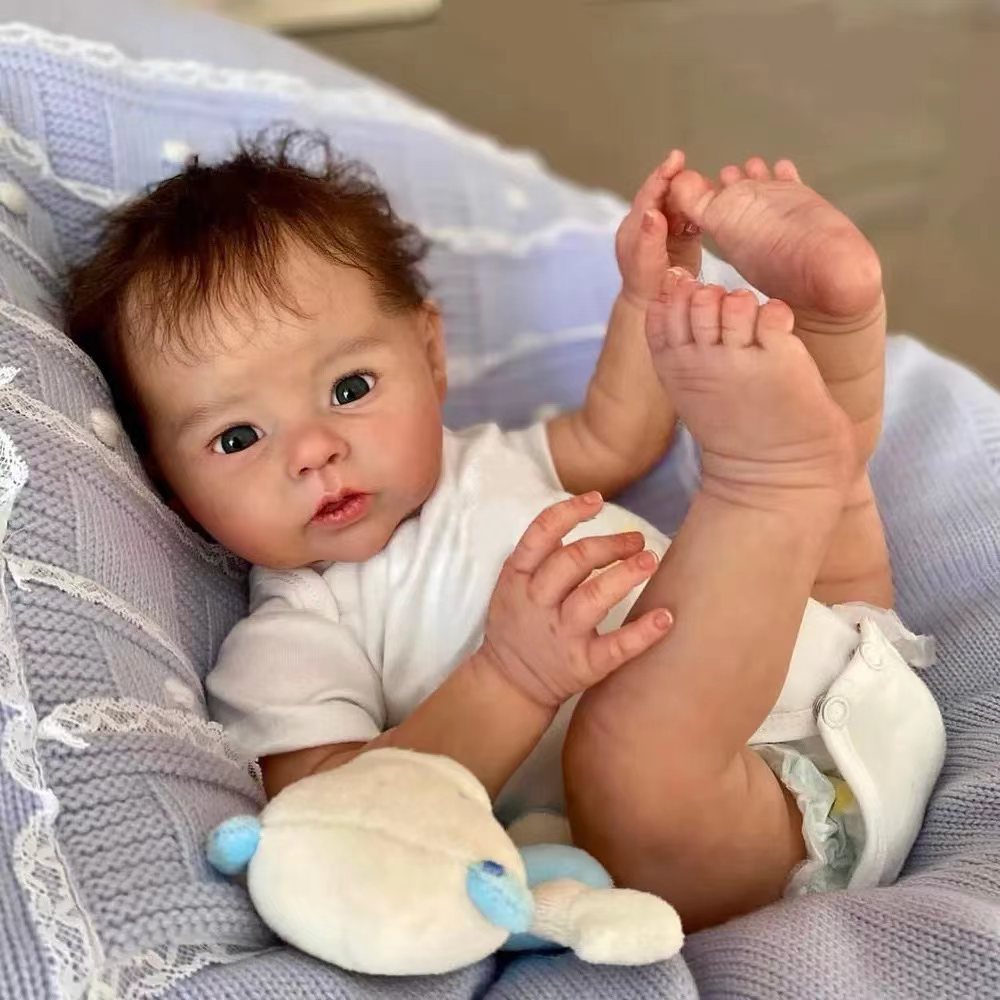 Muñecas Reborn de 20 pulgadas con cuerpo de tela, tacto suave, cabello implantado, muñecas de bebé recién nacido, juguetes para niñas, muñecas Reborn