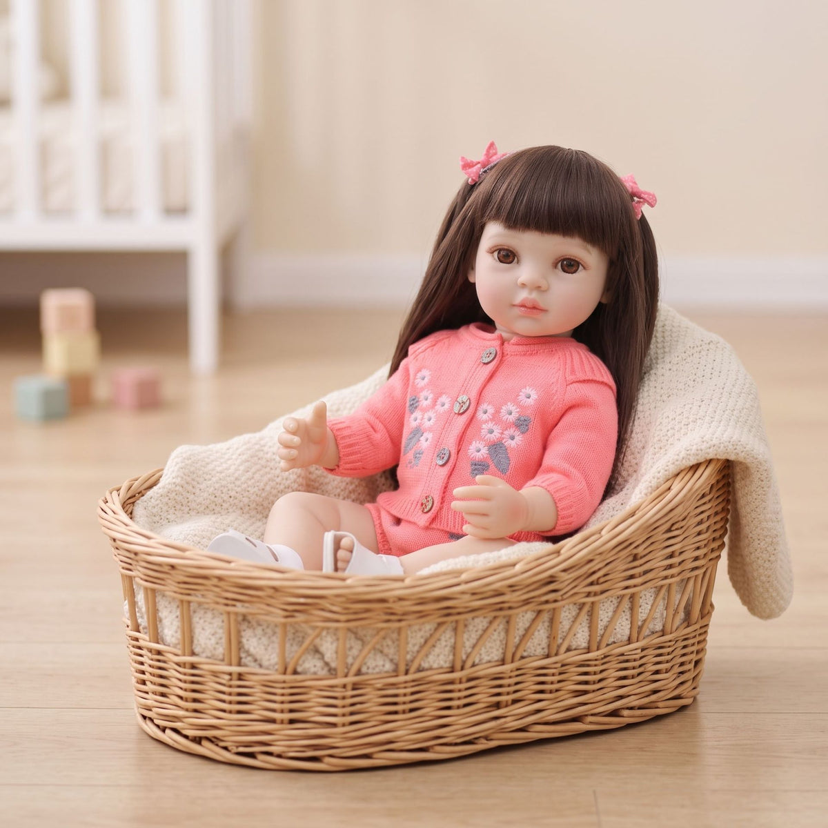 Muñeca reborn de 22 pulgadas con cuerpo completo de vinilo, muñeca de bebé simulada para regalo de niña