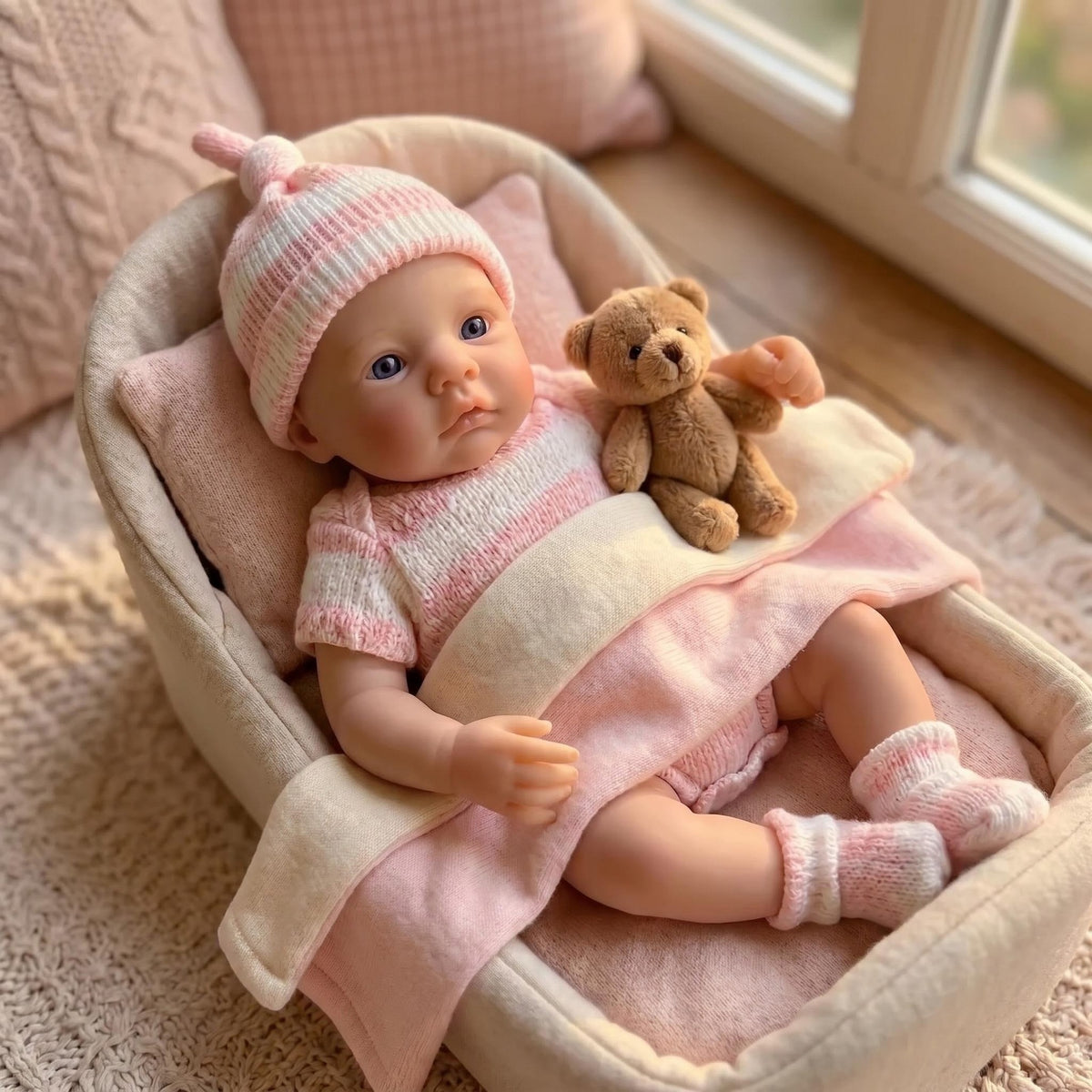 Muñeca Reborn de 6 pulgadas con cuerpo completo de silicona sólida, hecha a mano, con textura de venas en la piel hiperrealista, muñeca de arte coleccionable