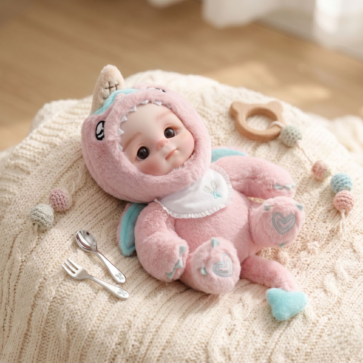 Colgante de muñeco de peluche de vinilo de 15 cm, juguete con cara de bebé simulada, 6 pulgadas