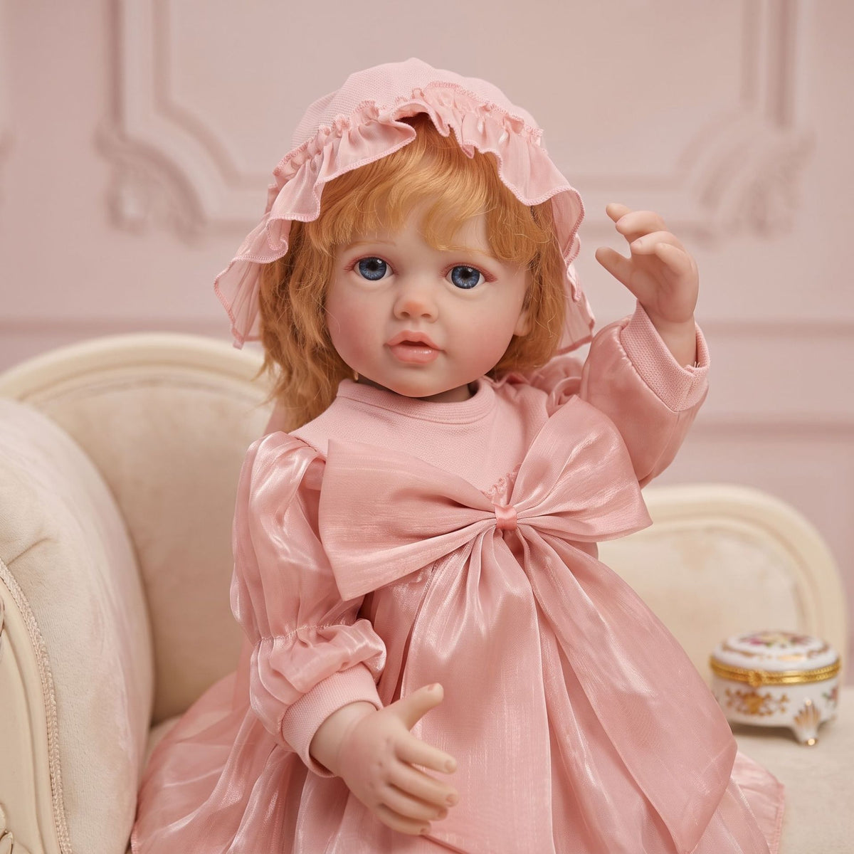 Muñeca Reborn de 22 pulgadas, cuerpo completo de vinilo ultrarrealista, extremidades flexibles y suaves, muñeca de compañía segura para niños