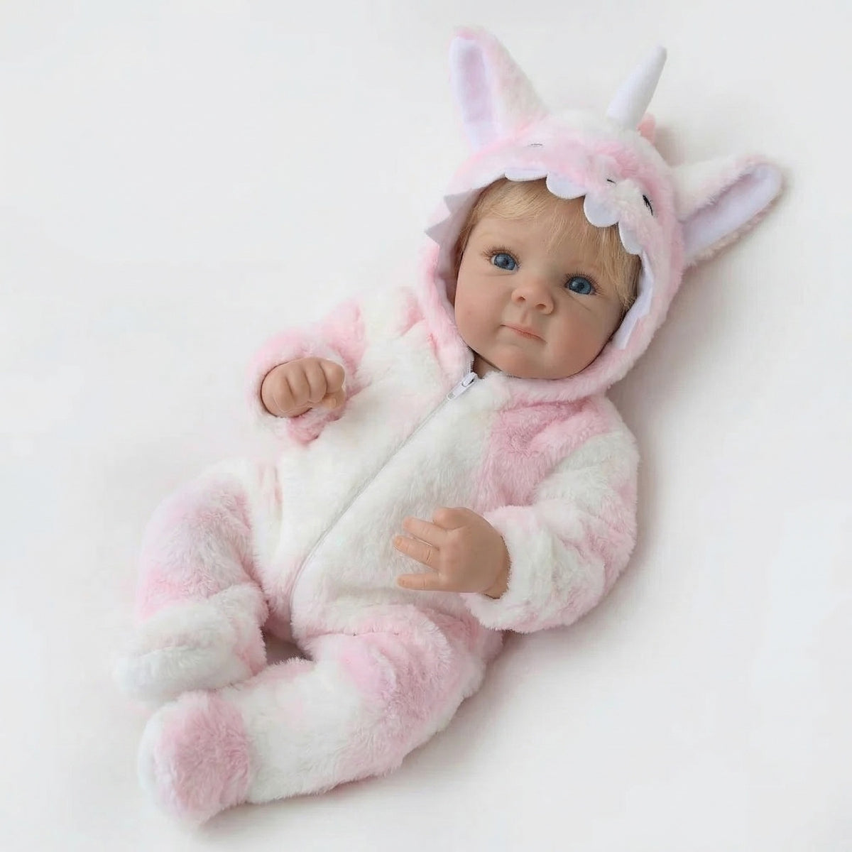 Muñeca de simulación Bettie, unicornio de peluche rosa de 18 pulgadas, muñeca reborn