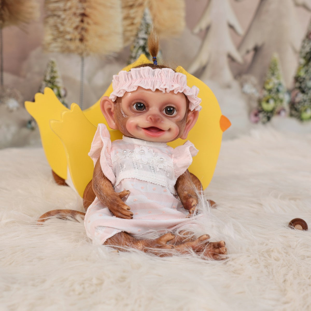 Muñeca bebé Reborn de silicona suave de cuerpo completo de 13 pulgadas, muñeca de mono de silicona sólida, juguete hecho a mano de alta calidad, regalo para niños