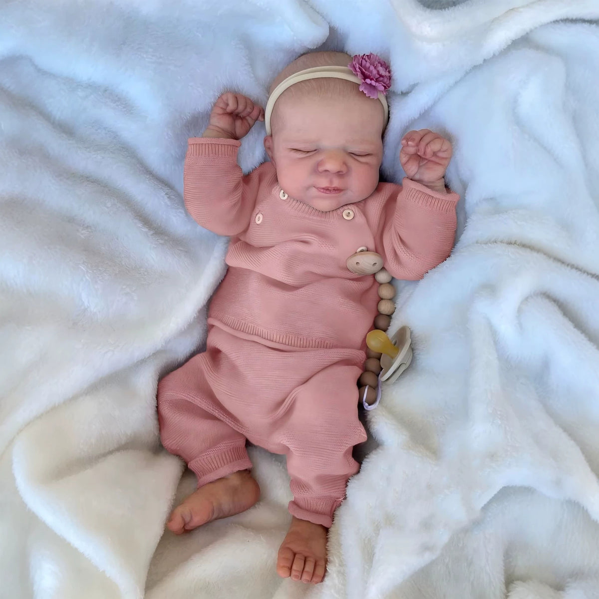 Muñeca bebé recién nacida Reborn de vinilo completo de 19 pulgadas, con ojos cerrados y durmiendo, juguete de compañía perfecto para regalo de cumpleaños, Navidad y Pascua para niñas y coleccionistas adultos