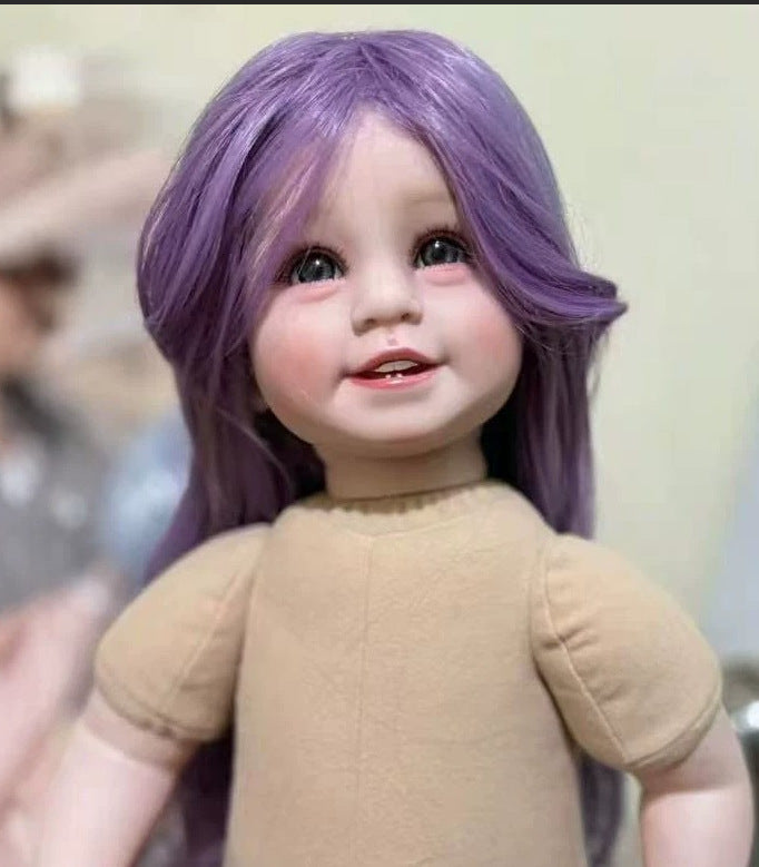Pelucas de repuesto para muñecas reborn, cabello largo liso o rizado con flequillo, varios colores (rosa, rubio, arcoíris), pelucas trenzadas para muñecas de 20-22 pulgadas